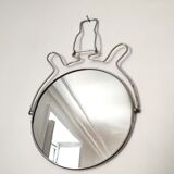 Round mirror barber chinese 17cm 1960