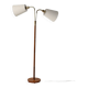 Scandinavian floor lamp in oak and brass, 50s