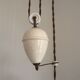 Vintage French Rise & Fall Counterbalance Ceiling Light Opaline Glass Shade