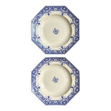 2 soup plates in Sarreguemines earthenware, "Sinceny" service circa 1900