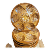 Set of 8 vintage oyster plates in majolica – Ateliers du Revernay