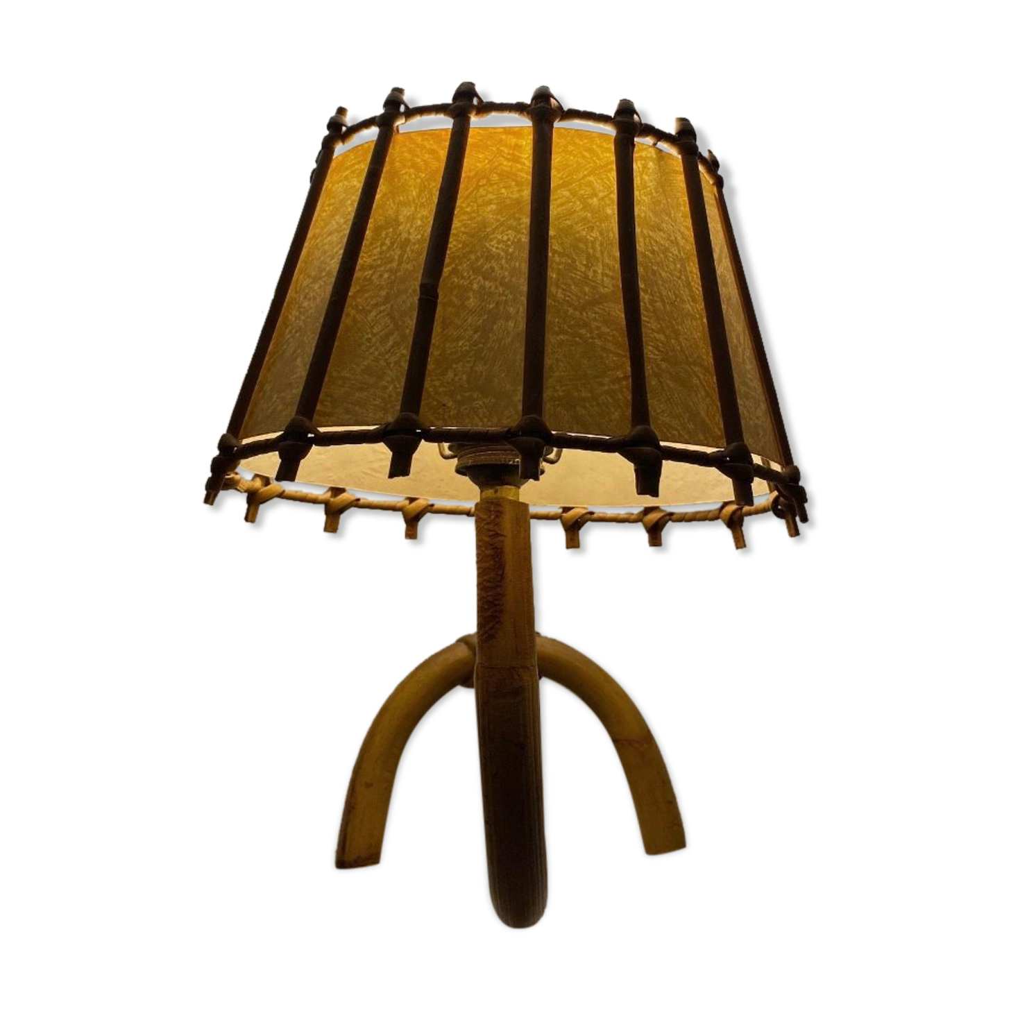 Wall lamp 50's rattan and bamboo
