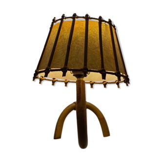 Wall lamp 50's rattan and bamboo