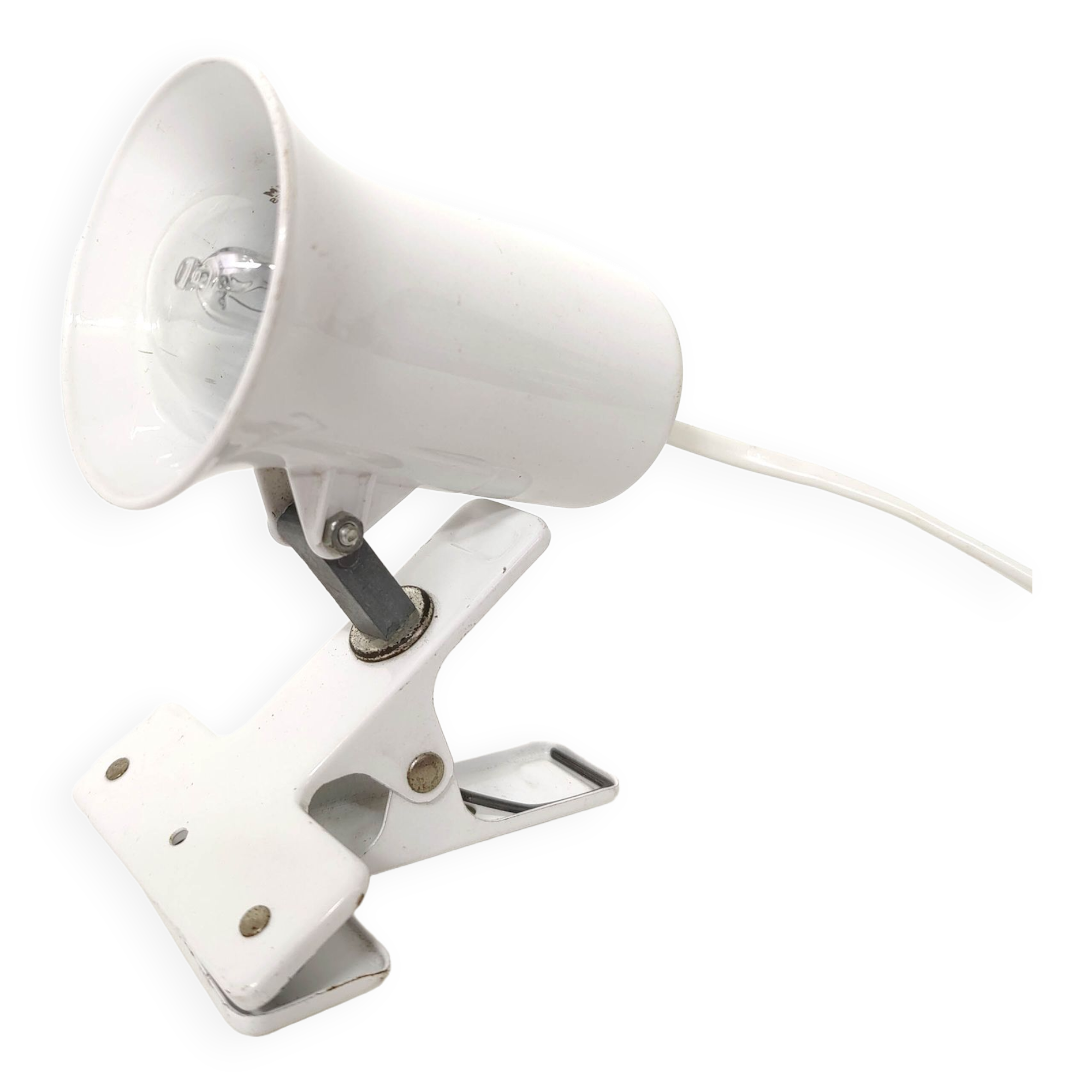 Spot lamp with clip Lita metal white 70s