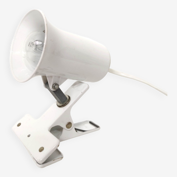 Spot lamp with clip Lita metal white 70s