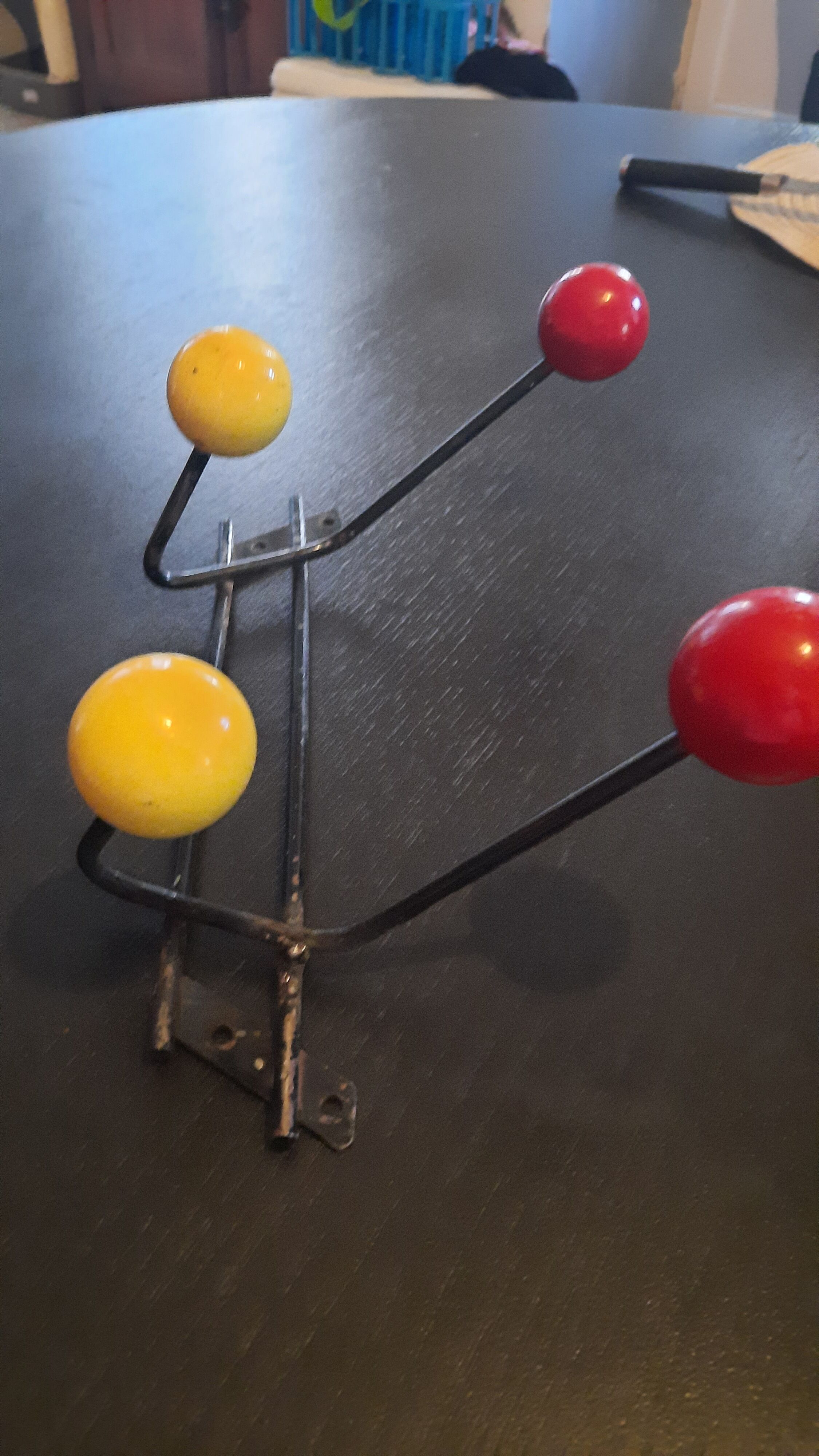 Wall coat rack 2 ball hooks