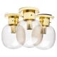 Glashütte Limburg ceiling lights brass and glass Germany 1970 labelled
