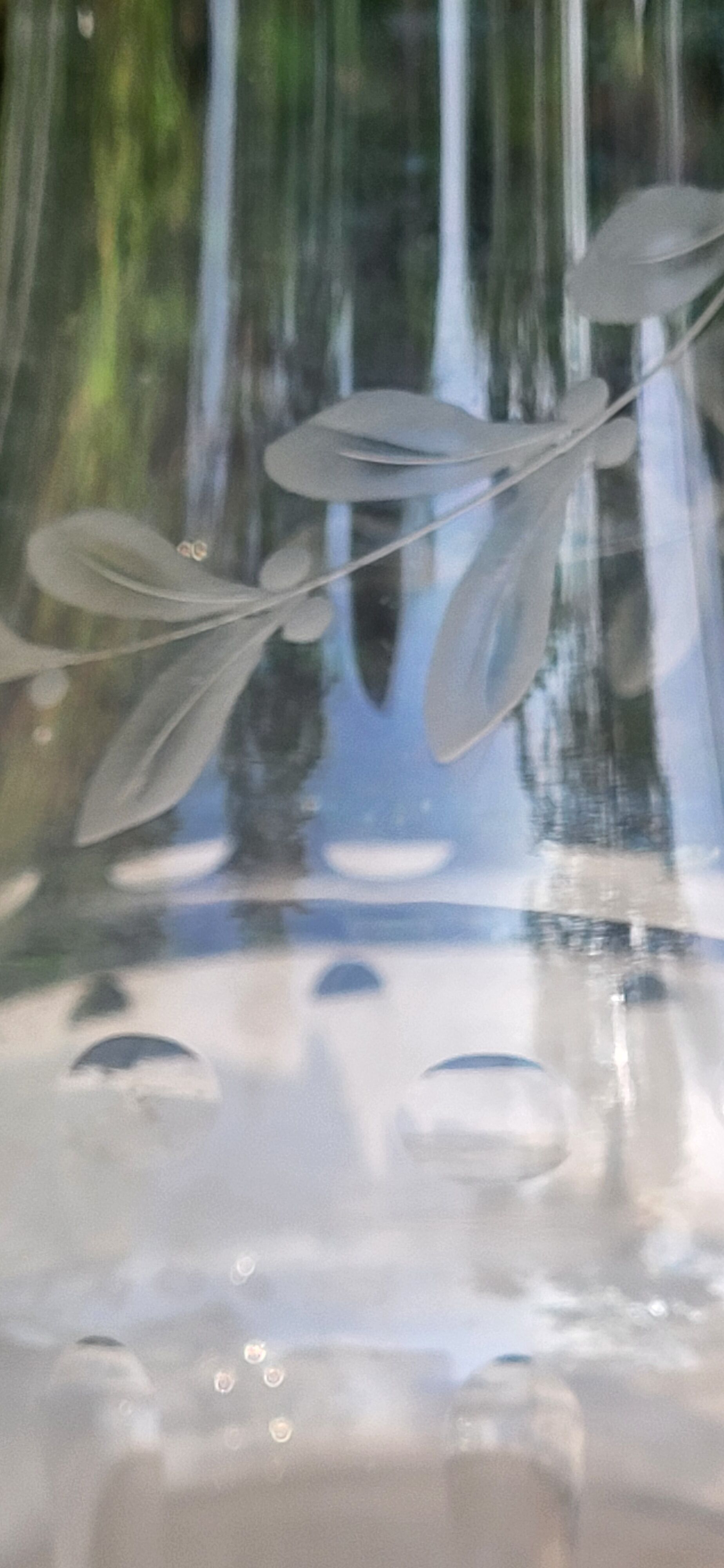 Pair of crystal and pewter jugs