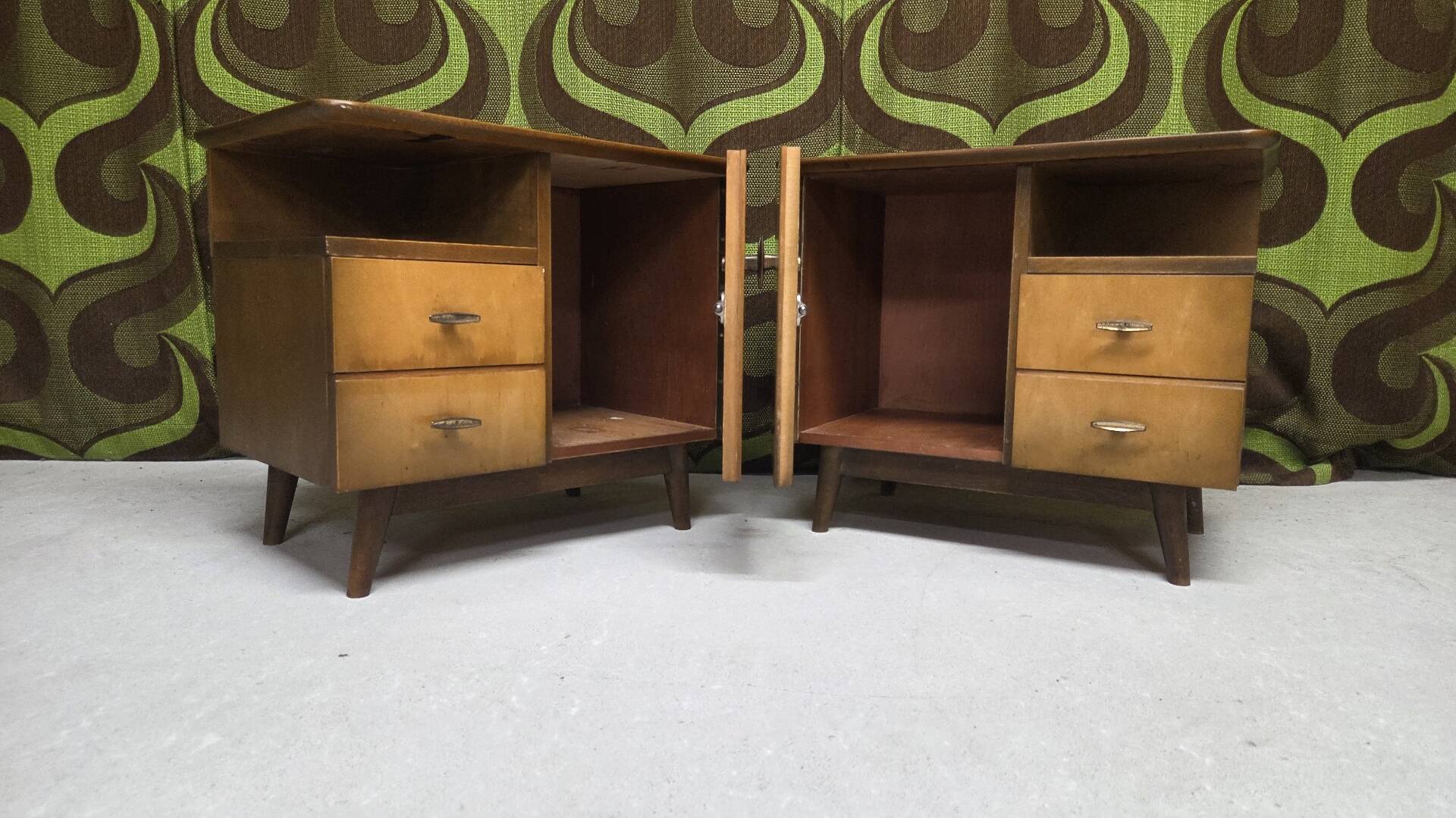 Pair of vintage bedside tables from the 1960s.