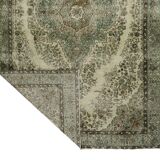 Très Grand Tapis Oushak Vintage à Motifs Orientaux – Laine 100 % – 345 × 20