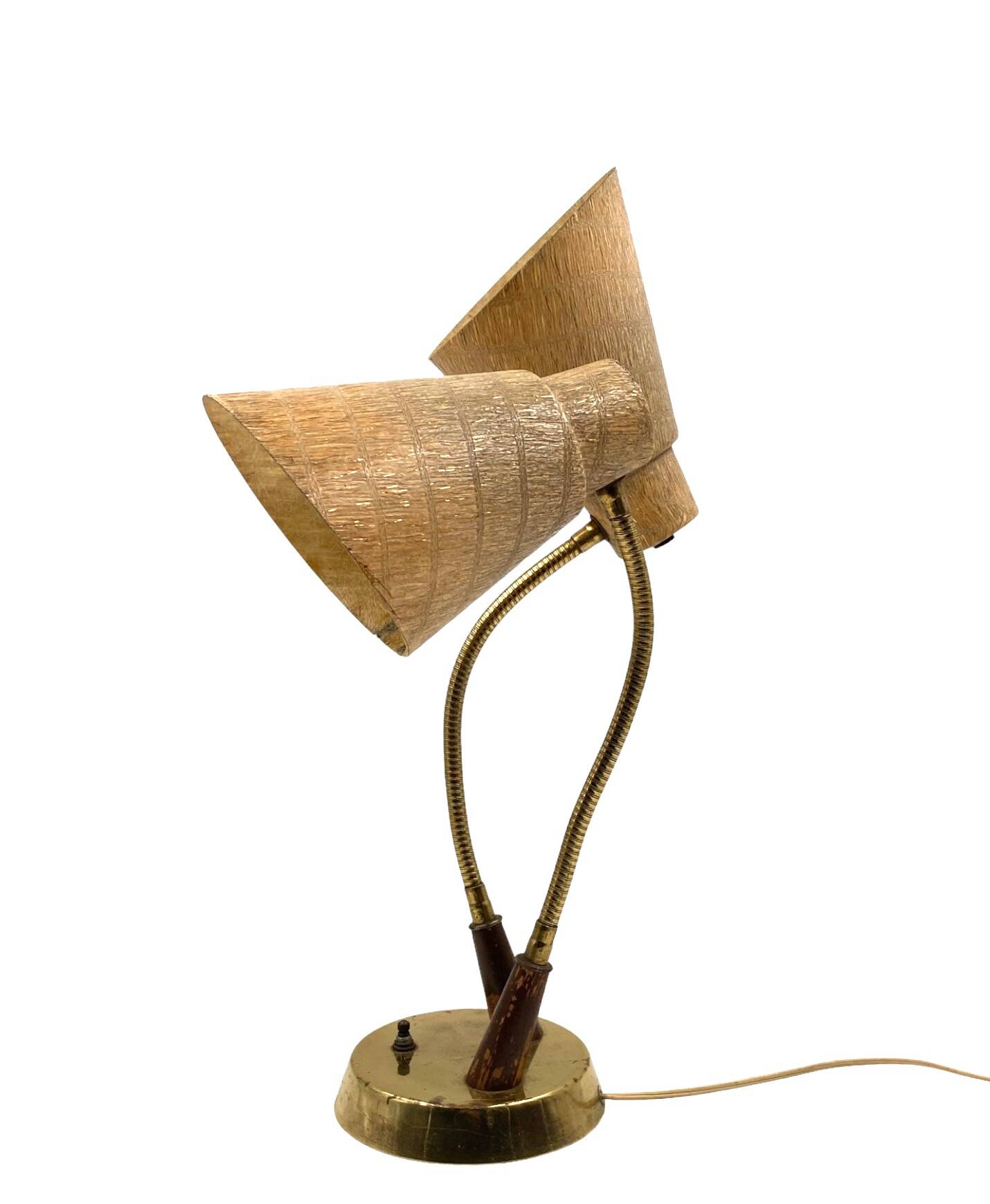 Mid-century modern two lights lamp, France circa 1960