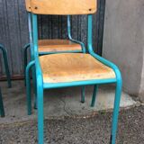 4 vintage school industrial chairs