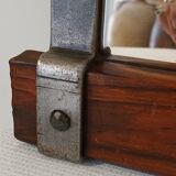 Handcrafted mirror in wood and wrought iron 1950