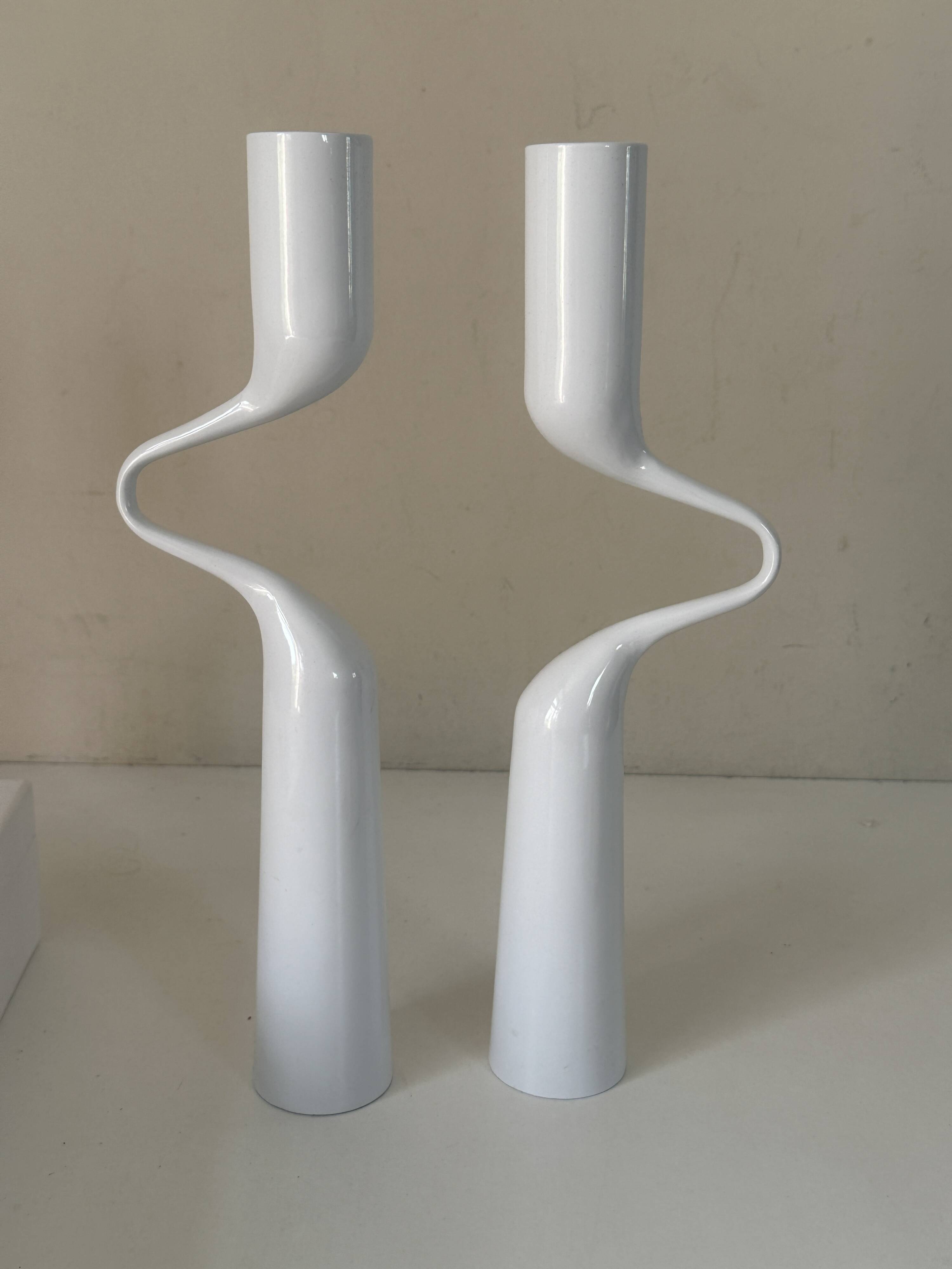 Pair of vintage IKEA Mikaela Dorfel design candlesticks