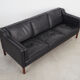 Leather sofa, Danish design, 1960s, manufacturer: Stouby