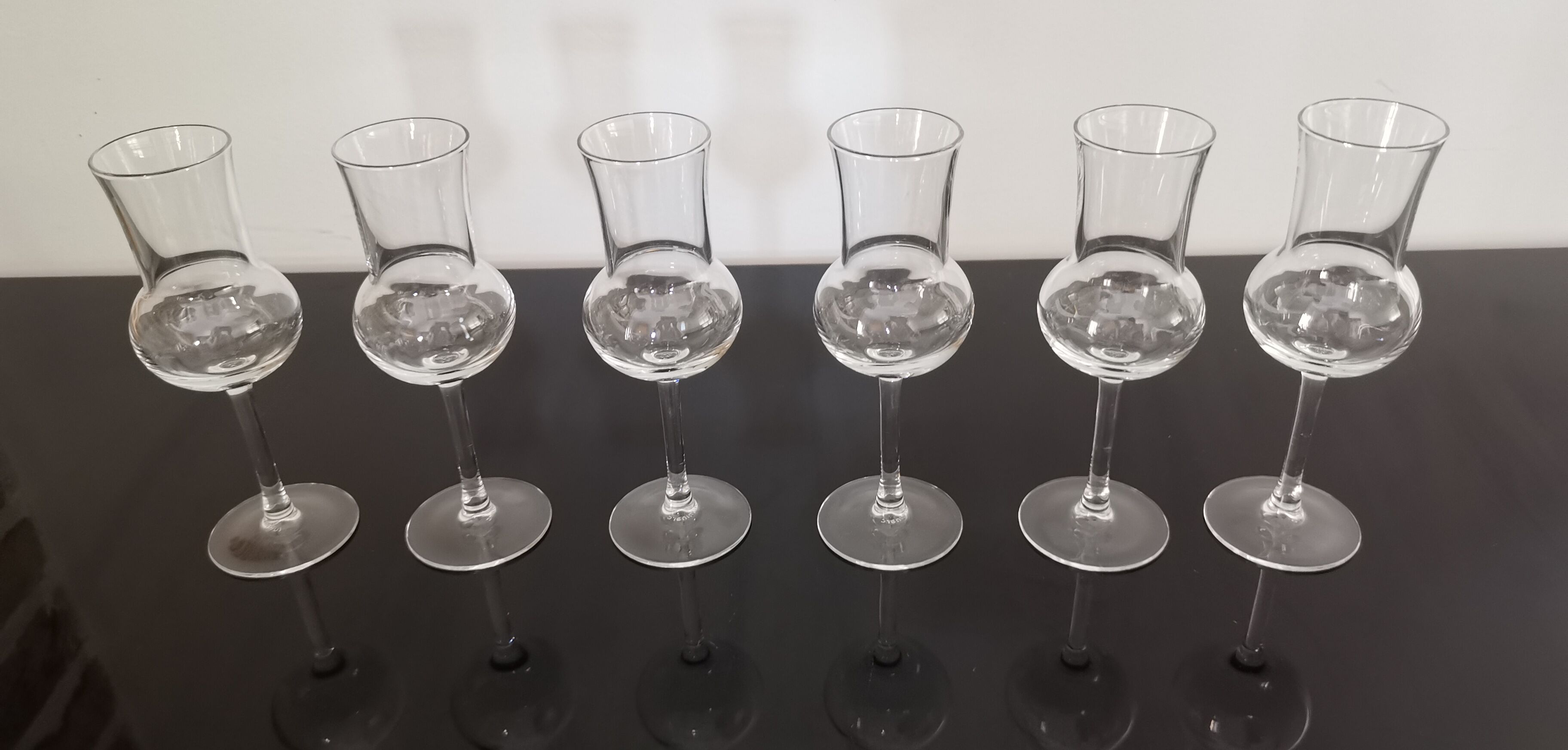 Set of 6 crystal glasses with grappa/digestive Italian Luminarc