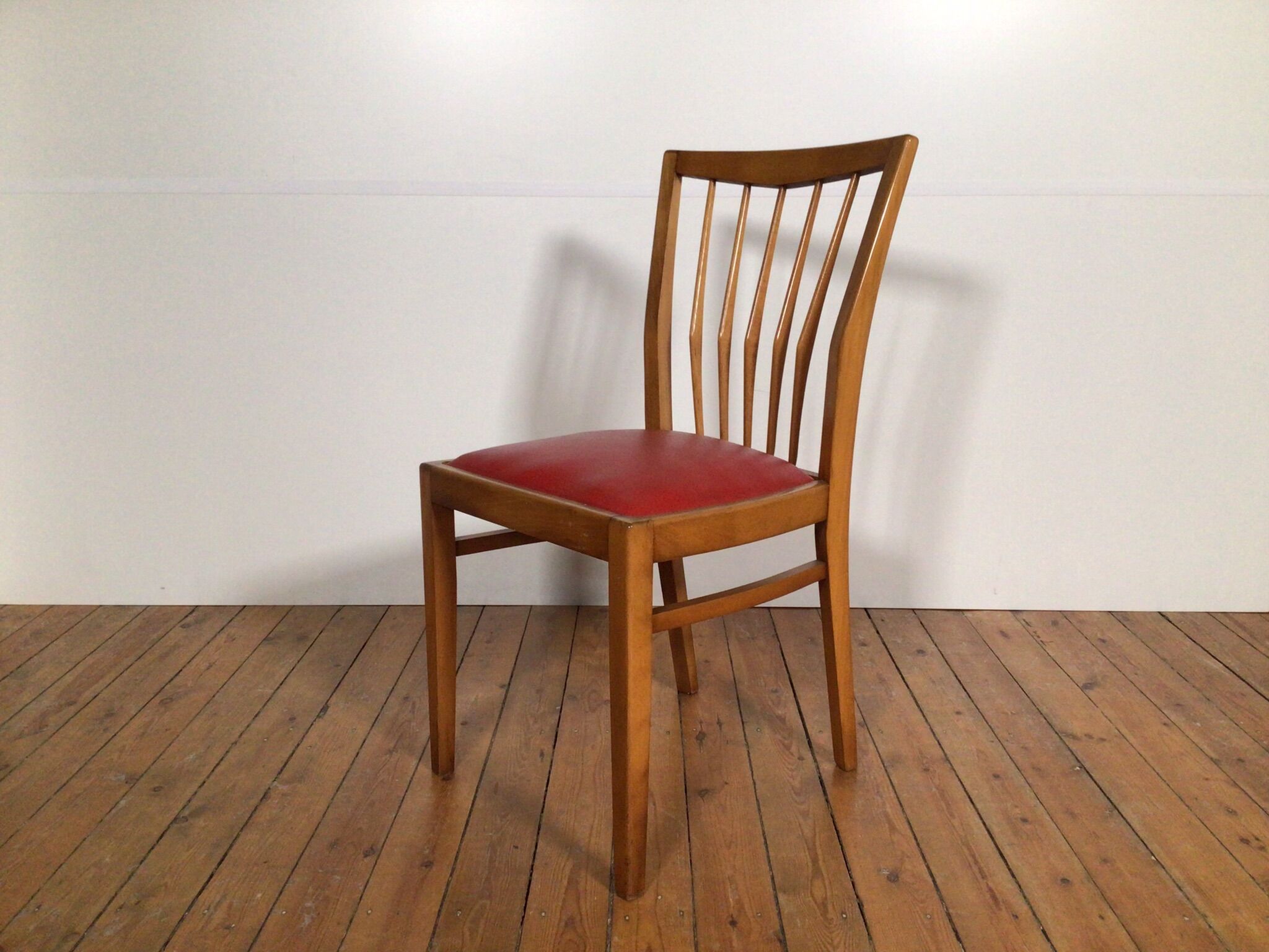 Ensemble de 6 chaises de salle à manger en bois sixties