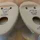 Set of 3 vintage Paris porcelain hooks