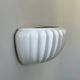 Vintage white earthenware wall lamp, shell, France 1970
