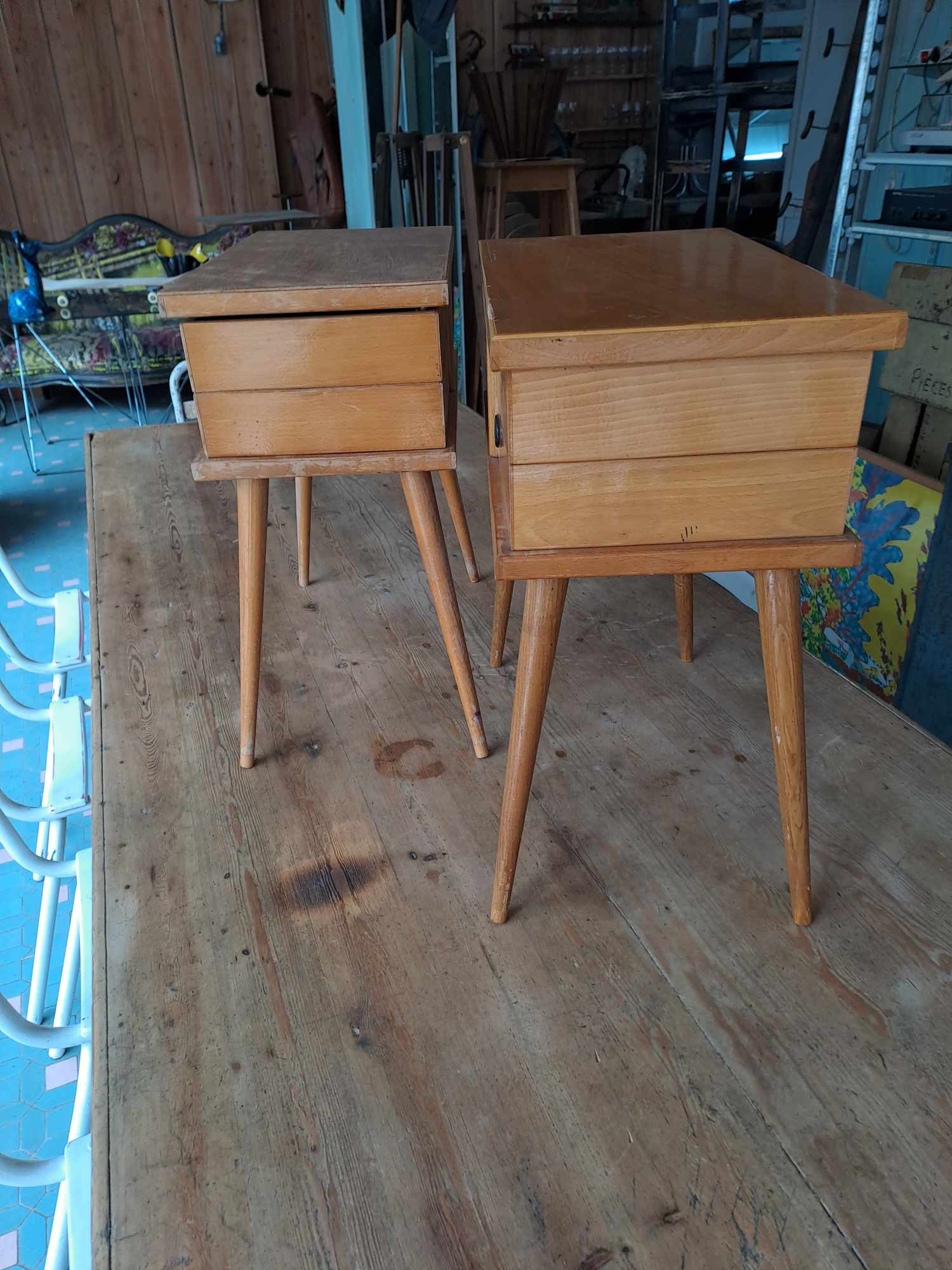 Pair of vintage bedside tables