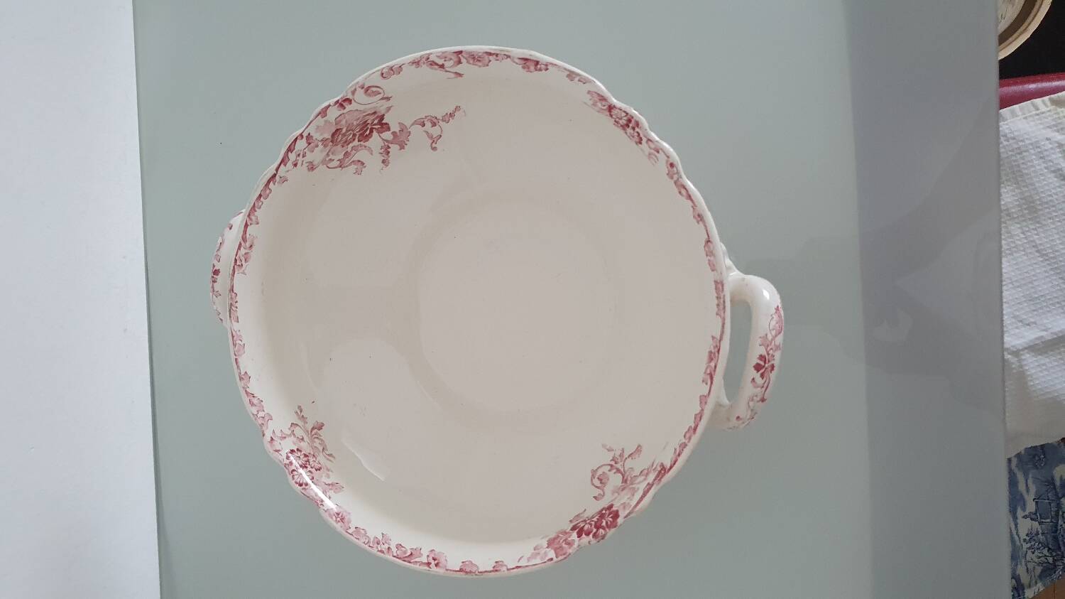 Large salad bowl, Longwy Enamels, Beauvais model - 1930s