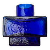 Vase en verre bloc scandinave milieu du siècle, années 1960