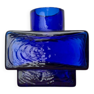 Scandinavian mid-century block glass vase, 1960s
