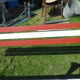 Folding bench with iron slats