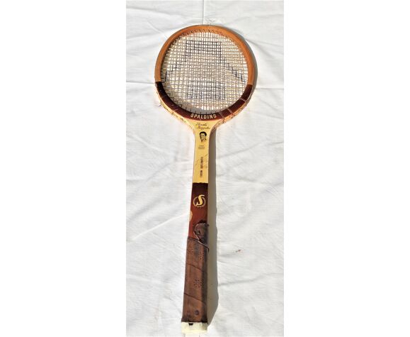 Vintage tennis racket Spalding Pancho Gonzales wooden rope hose | Selency