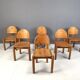 Chaises de salle à manger vintage en bois de pin - années 1980 - lot de 6