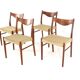 Set of 4 Arne Wahl Iversen for Glyngore papercord chairs 'Naerem'