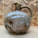 Antique glazed ceramic ball pitcher vintage drippings