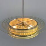 1940s Rare Italian Chrome & Glass  Chandelier, Restored
