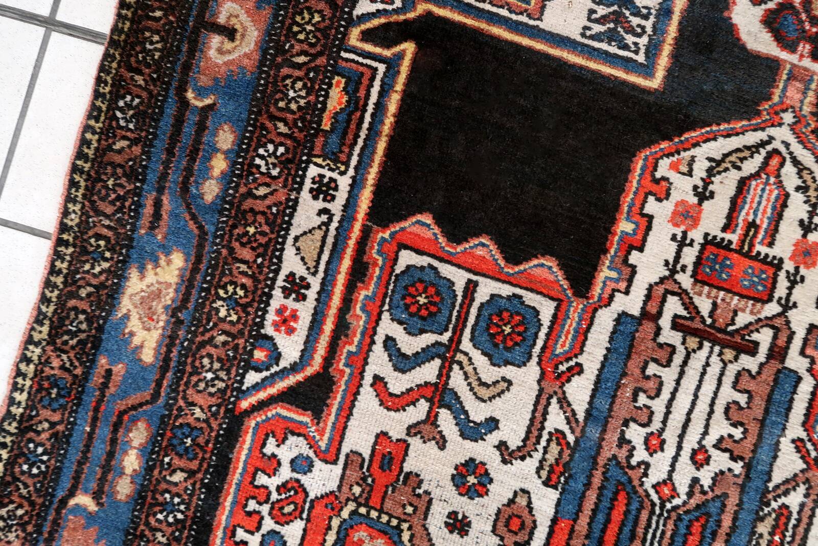 Tapis ancien fait main Malayer 123cm x 199cm - 1C999