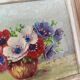 Peinture bouquet d anémones dans un vase.