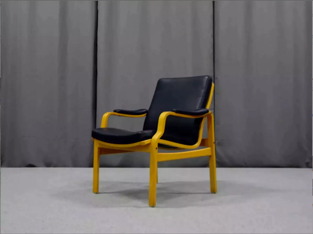 Pair of leather armchairs, 1970