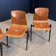 Ensemble de 4 chaises Galvanitas S22 chêne Pays-Bas années 70
