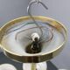 Art Deco brass chandelier with opaline glass, Czechoslovakia, 1930s