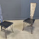 Hand crafted steel and stone dining set, 1970s