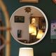 Large vintage circular mirror, plastic frame.