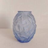Vase Art Déco verre bleu