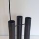 Designer umbrella stand in black lacquered metal
