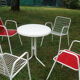 4 armchairs EMU model Rio Italian vintage 2 red and 2 white