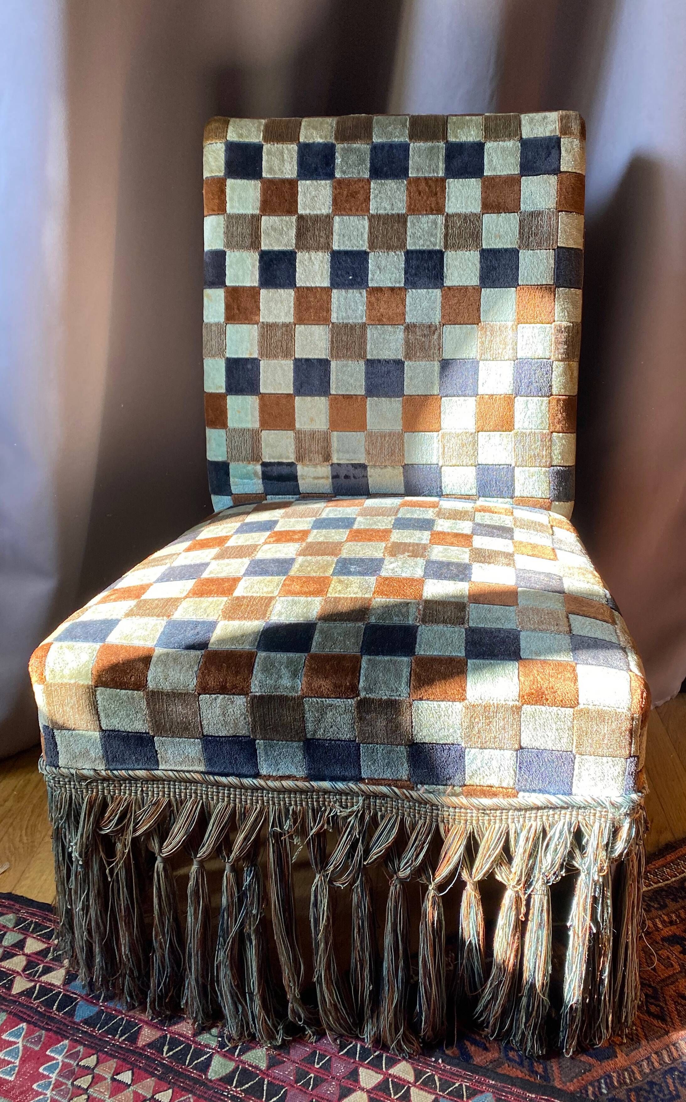 Nap fringe heating chair. III / velour ska 70's Top deco