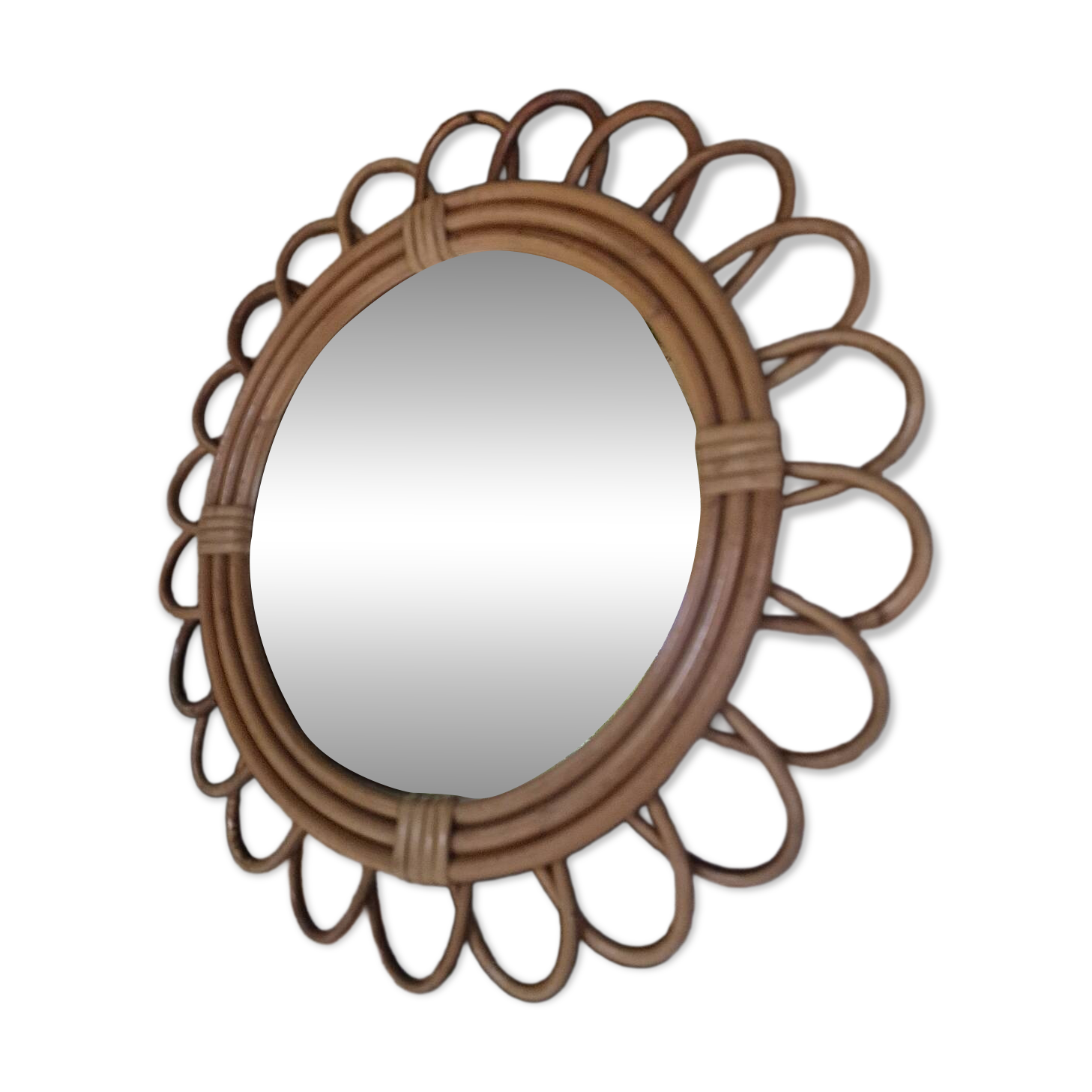 Vintage rattan mirror