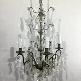 Chandelier 4 Lights Crystal And White Bronze