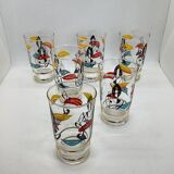 Set of 6 glasses 60s