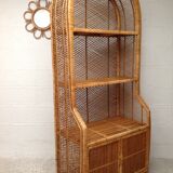Vintage rattan bookcase