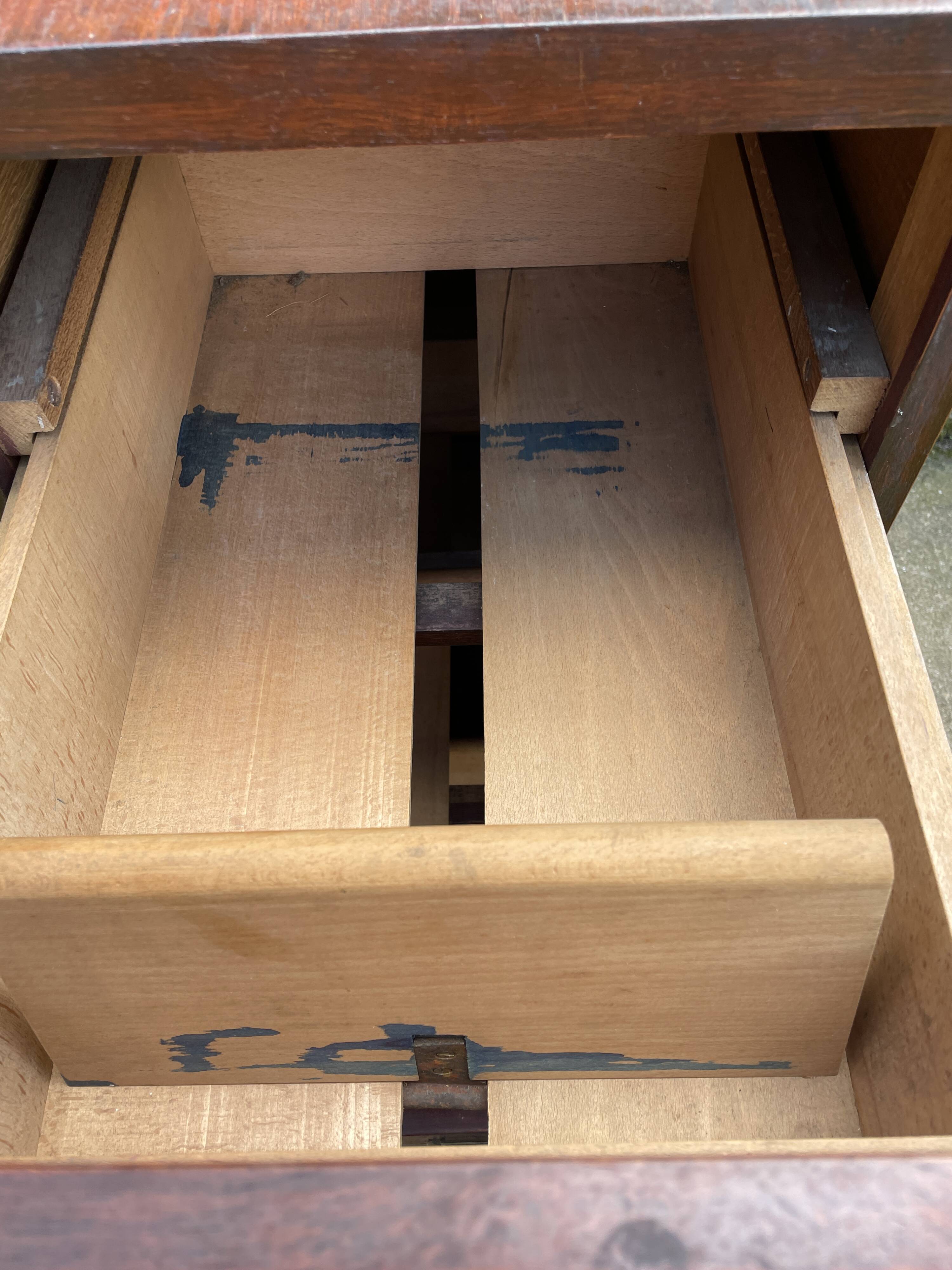 Meuble d'archives en bois, classeur 4 tiroirs 1950