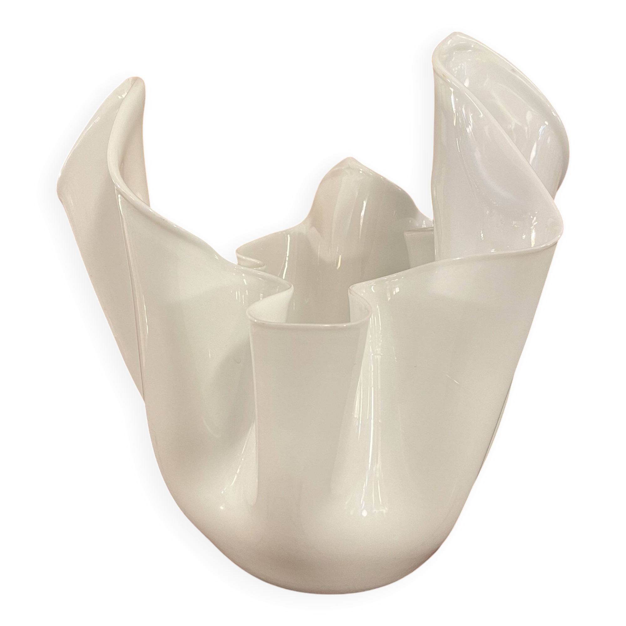 Handkerchief vase, “Fazzoletto” model, by Fluvio Bianconi for Venini